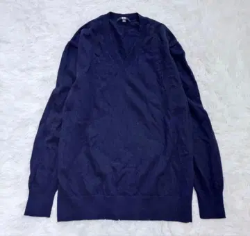 UNIQLO 캐시미어 100% 네이비 V넥 니트 XXL 빅 사이즈