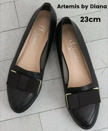 Artemis by Diana 블랙 플랫슈즈 23cm