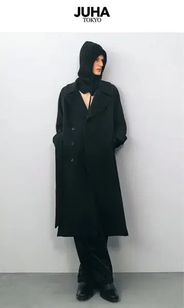 [ 24AW ] Juha 벨티드 오버코트 (BLACK)