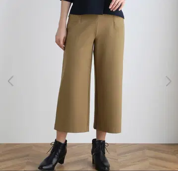 고급감 꼬치꼬치 비슈의 코다와리 따뜻한 와이드 팬츠 골드 베이지