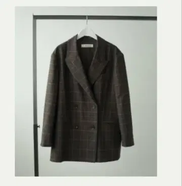 anuke 체크 무늬 오버 사이즈 더블 자켓