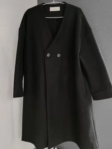 블랙 노카라 코트 사이즈 F