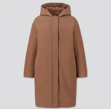 유니클로 UNIQLO 하이브리드 다운 코쿤 코트 브라운 XL