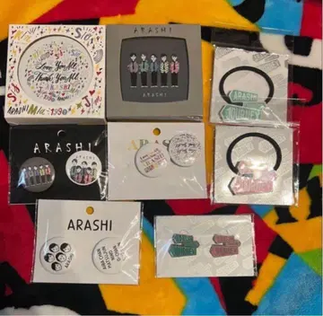 아라시 전시회 거울 헤어고무 캔뱃지 핀 배지