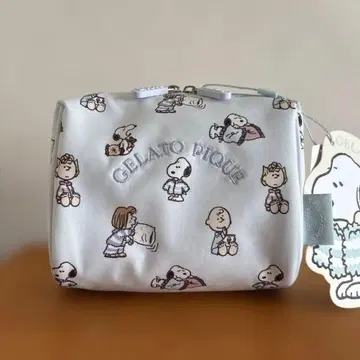 젤라또피케 스누피 오리지널 아트 올 패턴 파우치 블루