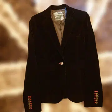 [ 미사용 ] 립 서비스 블랙 벨벳 테일러드 자켓