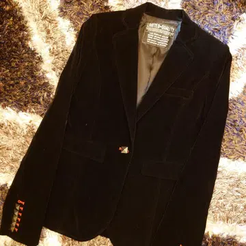 [ 미사용 ] 립 서비스 블랙 벨벳 테일러드 자켓