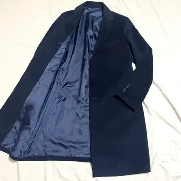 유니버설 랭귀지 롱 체스터 코트 울 새상품급 네이비 XL