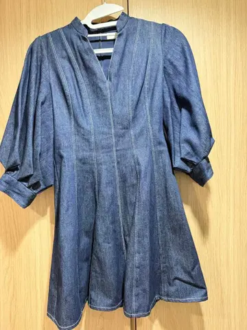 Lily Brown 데님 7부 소매 원피스