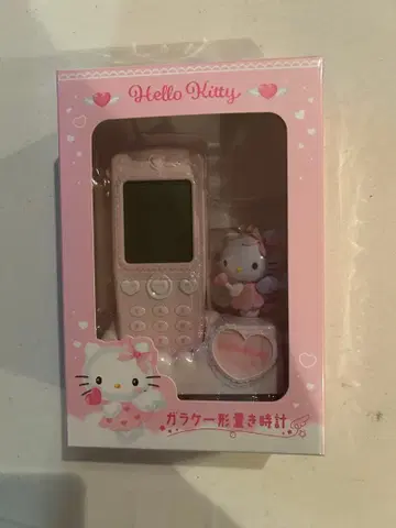 [ 새상품 미개봉 ] 산리오 폴더폰 모양 탁상시계 헬로키티