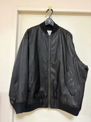 블랙 인조 가죽 자켓