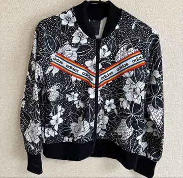 adidas 플라워 프린트 봄버 자켓 아디다스 저리 블루종