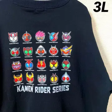 새상품 반다이 가면라이더 맨투맨 속기모 집합 프린트