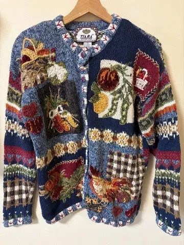 TIARA 꽃무늬 니트 가디건