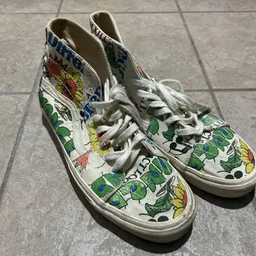 vans 꽃무늬 하이컷 스니커즈