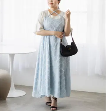 프릴 체크 멀티 스트랩 원피스 빅 사이즈 쿠레트 4L