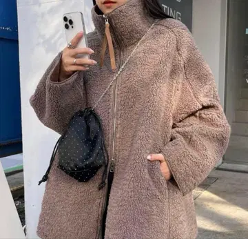 페이크 무스탕 리버서블 보아 아우터