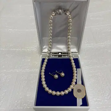 쉘 펄 목걸이 귀찌 세트 케이스 실버 각인 silver