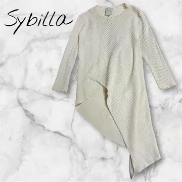 Sybilla 시빌라 비대칭 리브 니트 변형 코튼 M