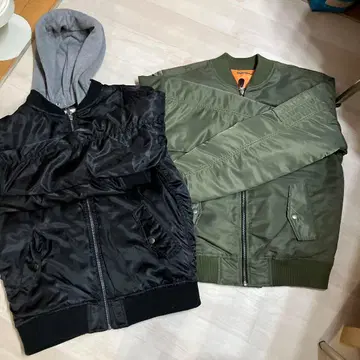 Natural Story 후드 부착 블랙 카키 자켓 2벌