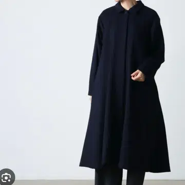 미즈이로 인드 스탠 칼라 플레어 코트