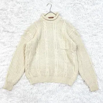 오리지널 패션 케이블 니트 스웨터 아이보리 빅