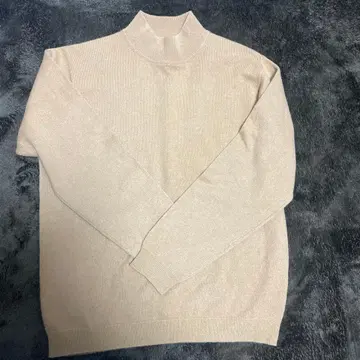 캐시미어 100% 베이지 긴팔 니트