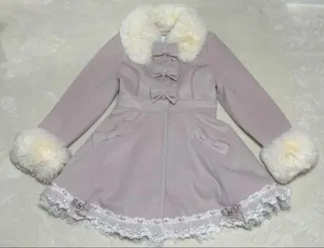 리즈리사 백 티어드 리본 코트 핑크