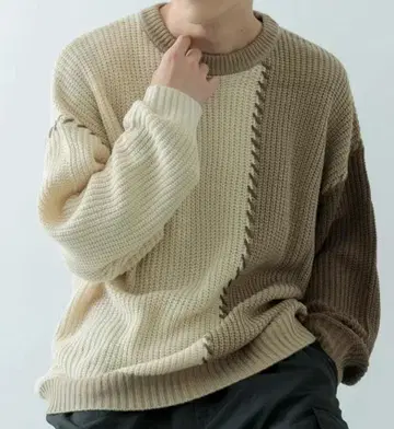 [ 컨디션 최상 ] 아이템즈 어반 리서치 담요 스티치 패치워크 니트