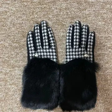 MARY QUANT 장갑 마리쿠와 하운드투스 체크 패턴