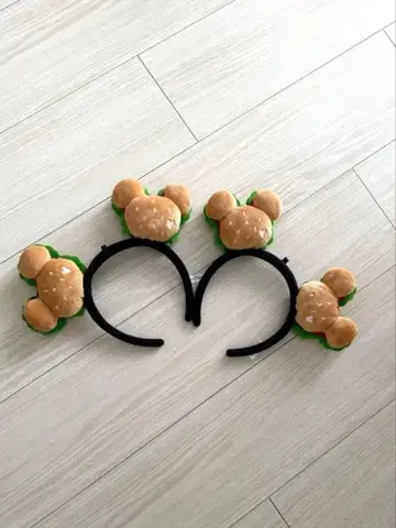 햄버거 모양 미키 귀 머리띠