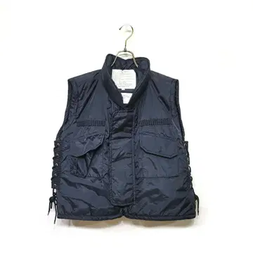 레어 00's Y2K 빈티지 사이드 레이스업 나일론 베스트 M