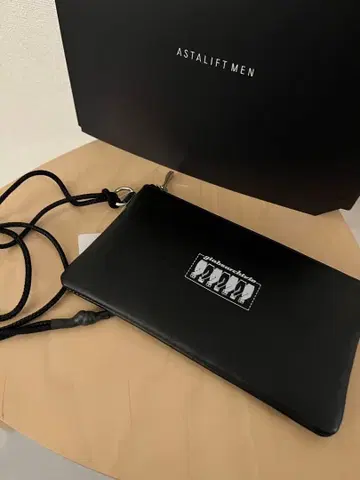 한정판! 아스타리프트멘 x 잽스 아르키비오 천연 가죽 파우치 블랙