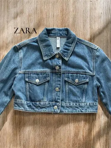 [ 미사용 ] ZARA 크롭 데님 자켓 숏 기장 면 100% 아우터