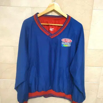 자수 DUPONT 듀퐁 레이싱 나일론 자켓 V넥 리버서블