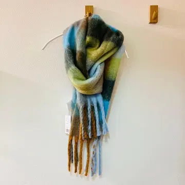 택 포함 새상품 [ ROSE BUD ] 블록 체크 머플러