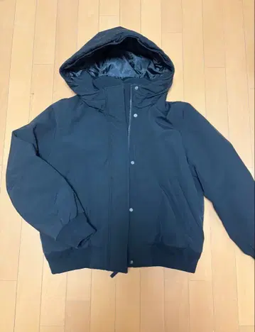 유니클로 패디드 후데트 립 블루종 L 사이즈