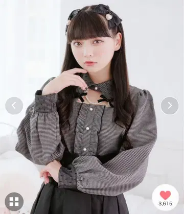 파르엘피 하운드투스 체크 블라우스