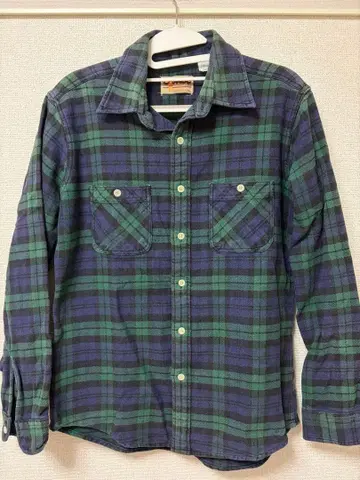 헤비웨이트 플란넬 체크 셔츠 L 사이즈 블랙워치