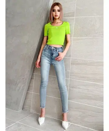 GYDA H/W 원 워시 스키니 팬츠 아이스 블루 M