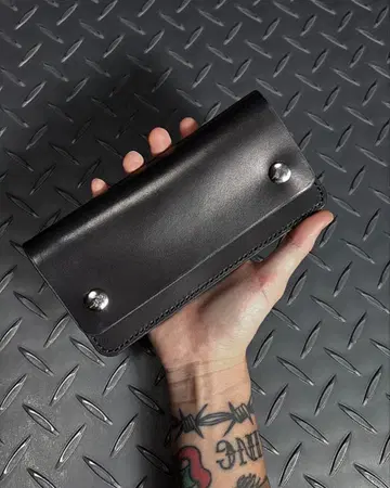 트래커 지갑 2층 도치기 가죽