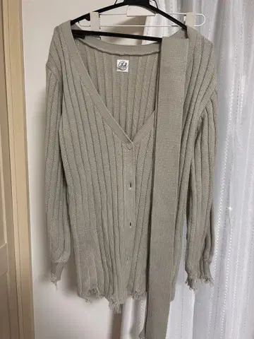 Melt 그레이 리브 가디건 세트