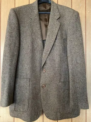 브라운 헤링본 테일러드 자켓