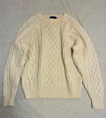 [ 새상품급 ] USED 구제 의류 아이보리 케이블 니트 스웨터 울