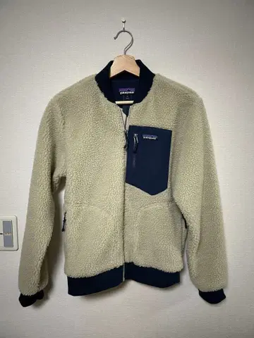 patagonia 플리스 자켓 XS 베이지 네이비