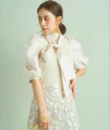 마이 스트라다 턱 슬리브 도킹 니트 티셔츠 오분 소매