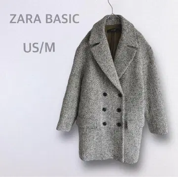 ZARA BASIC 더블 브레스트 체스터 코트 US/M 그레이 계열
