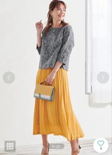 미사용 새상품 택 포함 RANAN 플리츠 스커트 셋업