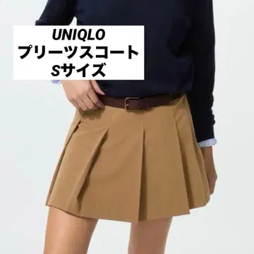 [택 포함 새상품] UNIQLO 플리츠 스코트 34 BROWN 브라운 S