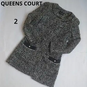 클리닝 완료 새상품급 [QUEENSCOURT] 2 블랙 노카라 코트